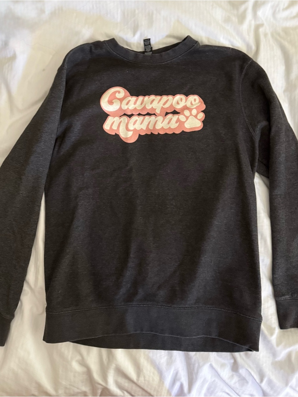 Charcoal "Canapoo Mama" Crewneck Sweater - Unbranded